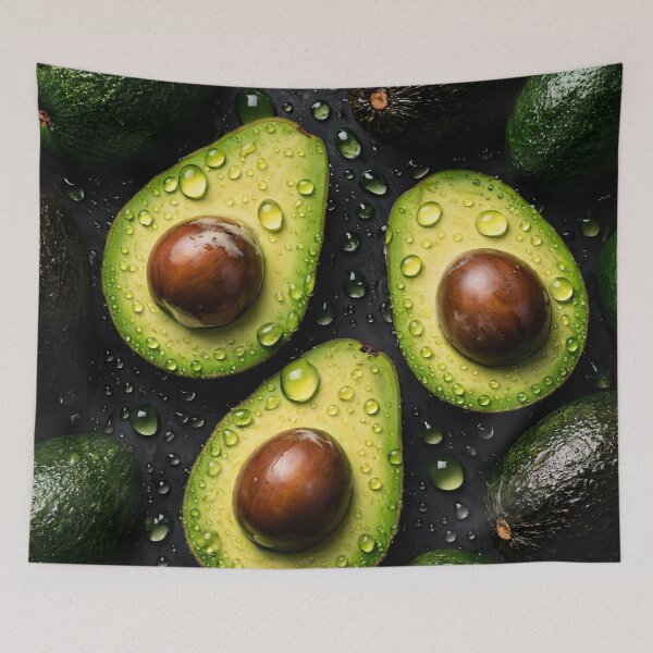 Item preview, Fresh Avocado Halves – Glossy Green Fruit Kitchen Art designed and sold by Kaleidoscope Print.
