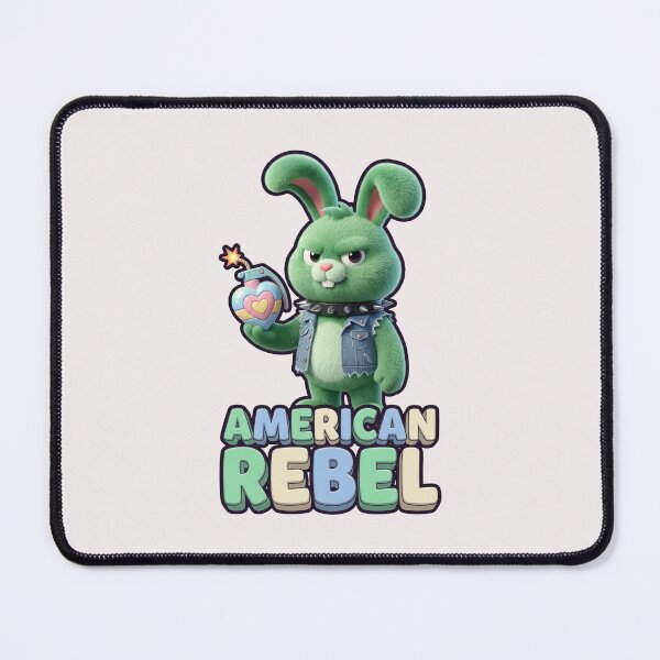 Item preview, Pastel Pop Punk Bunny 3D Cartoon "American Rebel" Graphic designed and sold by benjyjump.