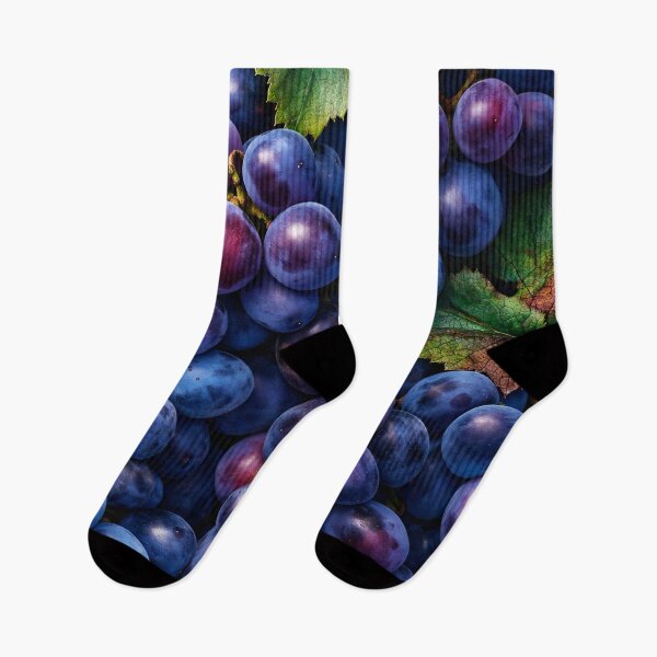 Item preview, Fresh Purple Grapes – Rich Vineyard Fruit Botanical Art designed and sold by Kaleidoscope Print.