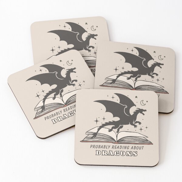 Item preview, Probably Reading About Dragons Gothic Fantasy Dragon Design for Fantasy Book Lovers – Dark Magical Illustration designed and sold by droolingdreams.