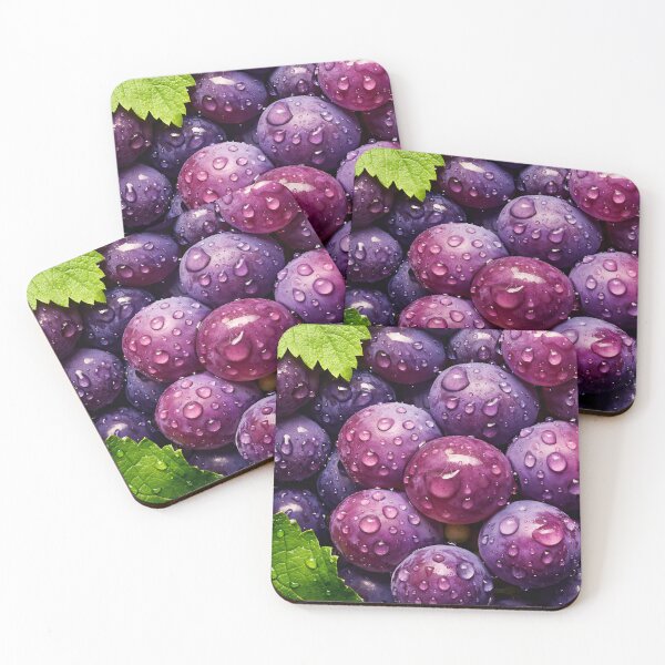 Item preview, Purple Grape Water Drops – Juicy Vineyard Fruit Art designed and sold by Kaleidoscope Print.