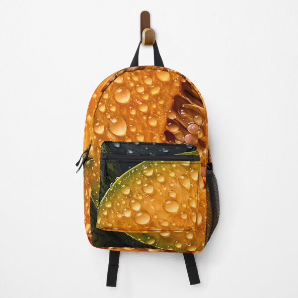 Item preview, Golden Pumpkin Slice with Water Drops – Autumn Harvest Food Art designed and sold by Kaleidoscope Print.