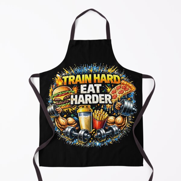 Item preview, Train Hard Eat Harder Gym Humor Food Fitness Design designed and sold by Wolf Garage.