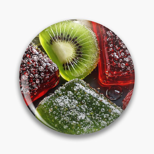 Item preview, Kiwi Raspberry Jelly Cubes – Glossy Fruit Candy Art designed and sold by Kaleidoscope Print.