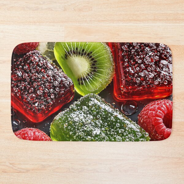 Item preview, Kiwi Raspberry Jelly Cubes – Glossy Fruit Candy Art designed and sold by Kaleidoscope Print.