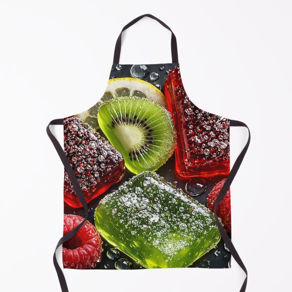 Item preview, Kiwi Raspberry Jelly Cubes – Glossy Fruit Candy Art designed and sold by Kaleidoscope Print.