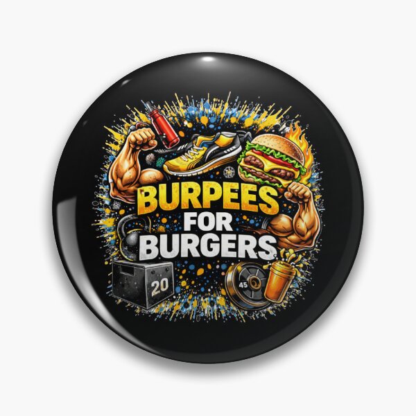 Item preview, Burpees For Burgers Gym Humor Food Fitness Design designed and sold by Wolf Garage.