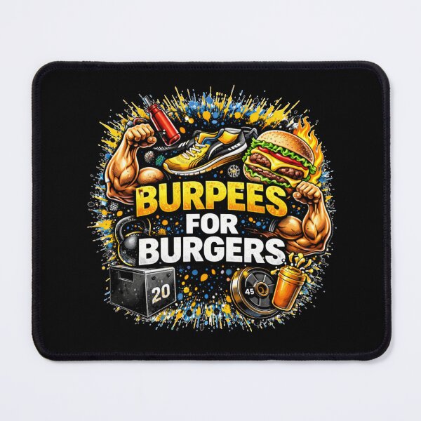 Item preview, Burpees For Burgers Gym Humor Food Fitness Design designed and sold by Wolf Garage.