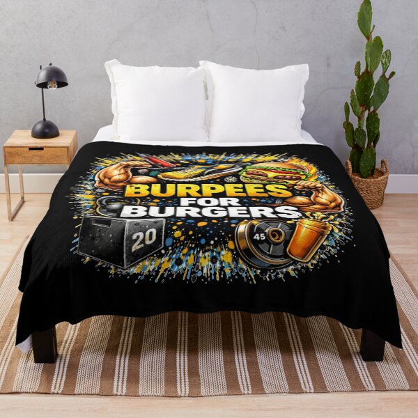 Item preview, Burpees For Burgers Gym Humor Food Fitness Design designed and sold by Wolf Garage.