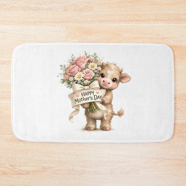 Item preview, Happy Mother’s Day – Cute Baby Cow Floral Design designed and sold by Saxon Designs.