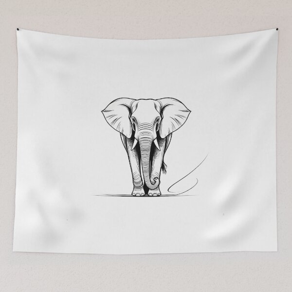 Item preview, Minimal Thai Elephant Line Art Design designed and sold by ArtnarongDesign.