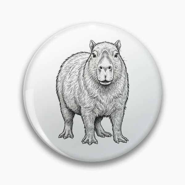 Item preview, Capybara – Minimalist Line Drawing Illustration designed and sold by furrydrool.