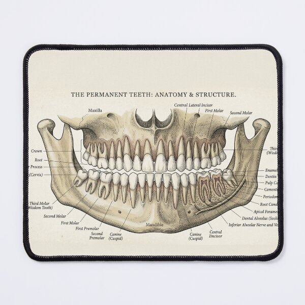Item preview, Vintage Human Teeth Anatomy Diagram - Dentition Structure Plate designed and sold by Body Part Archive.