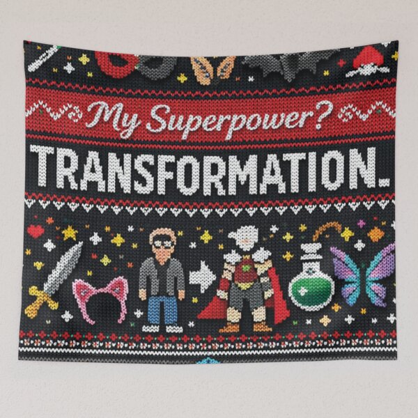 Item preview, My Superpower Transformation Funny Saying Cosplay Knitting Pattern designed and sold by Mauswohn.