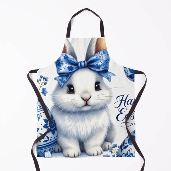 Item preview, Blue Porcelain Easter Bunny – Elegant Spring Design designed and sold by PixelVibe782.