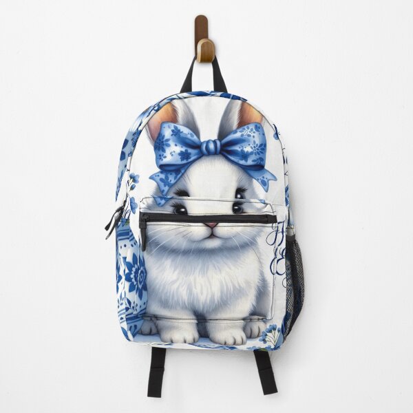 Item preview, Blue Porcelain Easter Bunny – Elegant Spring Design designed and sold by PixelVibe782.