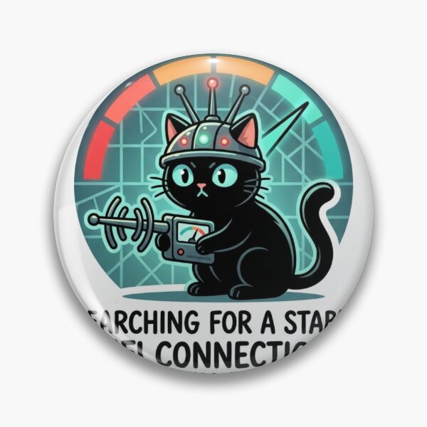 Item preview, Funny WiFi Cat - Searching for Connection and My Sanity Sticker designed and sold by ZYNORAworld.