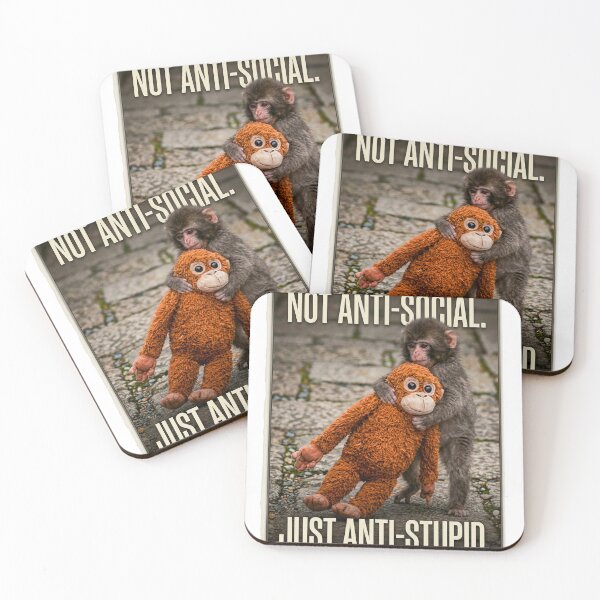 Item preview, Punch Monkey Meme Not Anti Social Just Anti Stupid Introvert Quote Art designed and sold by ZyricZyric.