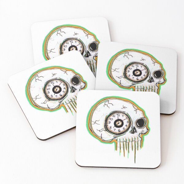 Item preview, Clock Skull, Skull Artwork, Time, Macabre Skulls, Macabre Art, Spooky Artwork, Original Spooky Artwork, Skeleton Designs designed and sold by David  Peguero.