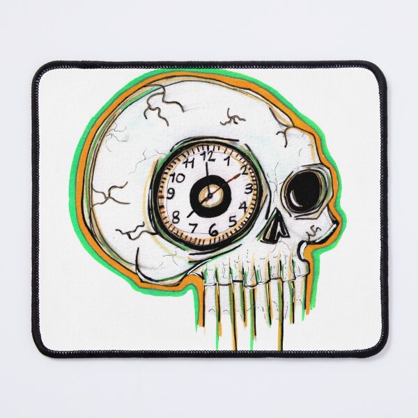 Item preview, Clock Skull, Skull Artwork, Time, Macabre Skulls, Macabre Art, Spooky Artwork, Original Spooky Artwork, Skeleton Designs designed and sold by David Peguero.