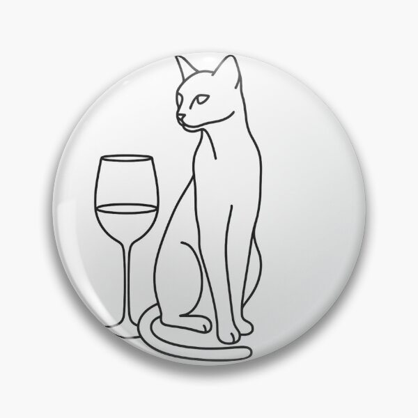 Item preview, Sophisticated Cat and Wine - Minimalist Single Line Art designed and sold by tineldesign.