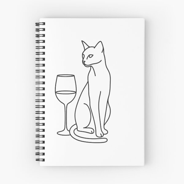 Item preview, Sophisticated Cat and Wine - Minimalist Single Line Art designed and sold by tineldesign.