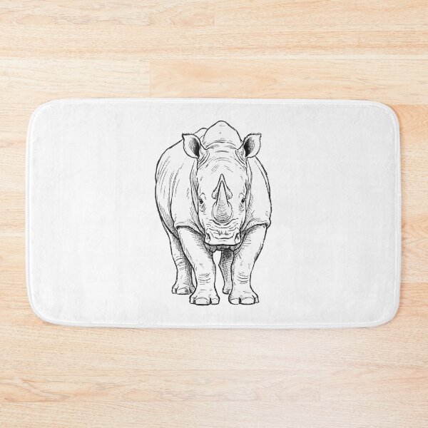 Artikelvorschau, Nashorn – Minimalistische Strichzeichnung entworfen und verkauft von furrydrool.
