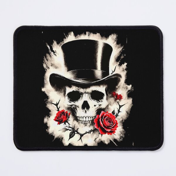 Item preview, Vintage Gothic Skull in Top Hat Charcoal Noir Art designed and sold by VikArtStudio.