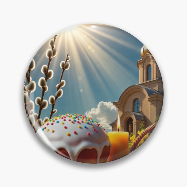 Item preview, Orthodox Easter Still Life – Kulich and Pysanky Celebration designed and sold by PixelVibe782.