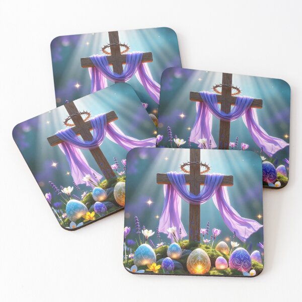 Item preview, Mystical Easter Cross – Spiritual Spring Illustration designed and sold by PixelVibe782.