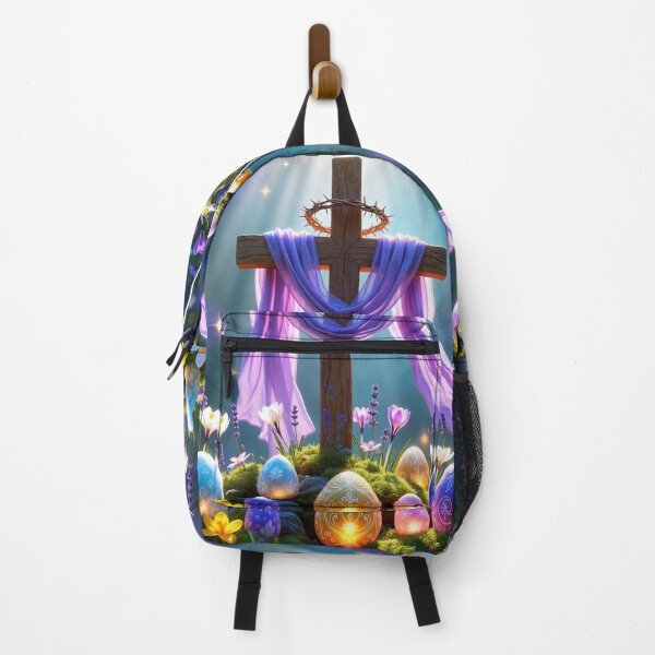 Item preview, Mystical Easter Cross – Spiritual Spring Illustration designed and sold by PixelVibe782.