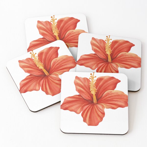 Item preview, Vibrant Red Watercolor Hibiscus Flower Sticker designed and sold by sanjana8504.