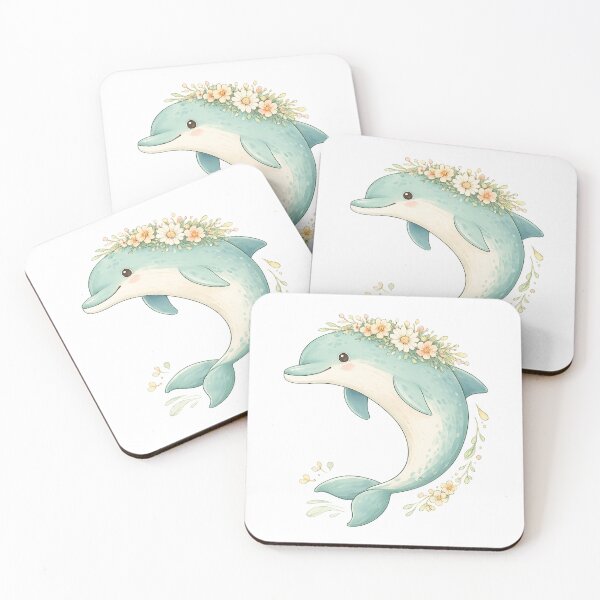 Item preview, Boho Floral Dolphin Sticker – Cute Pastel Ocean Animal with Wildflower Crown designed and sold by Melody Printable.