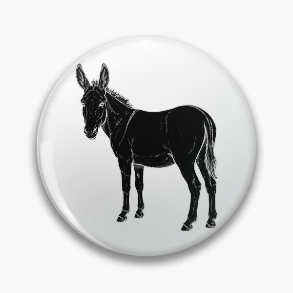 Item preview, Donkey Silhouette Looking – Minimalist Farm Animal Art designed and sold by furrydrool.