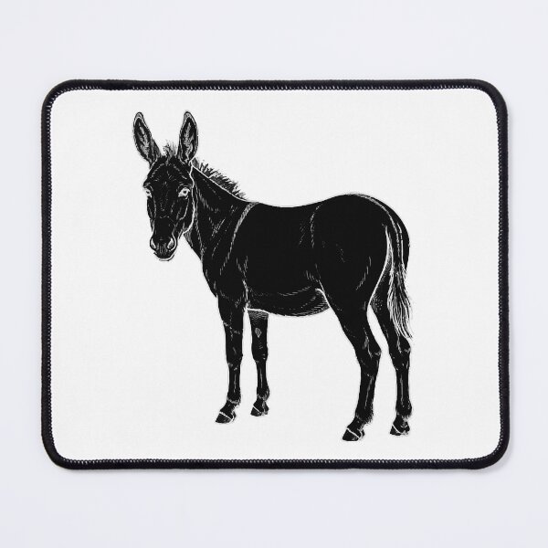 Item preview, Donkey Silhouette Looking – Minimalist Farm Animal Art designed and sold by furrydrool.