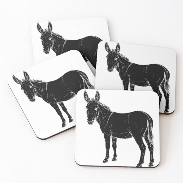Item preview, Donkey Silhouette Looking – Minimalist Farm Animal Art designed and sold by furrydrool.