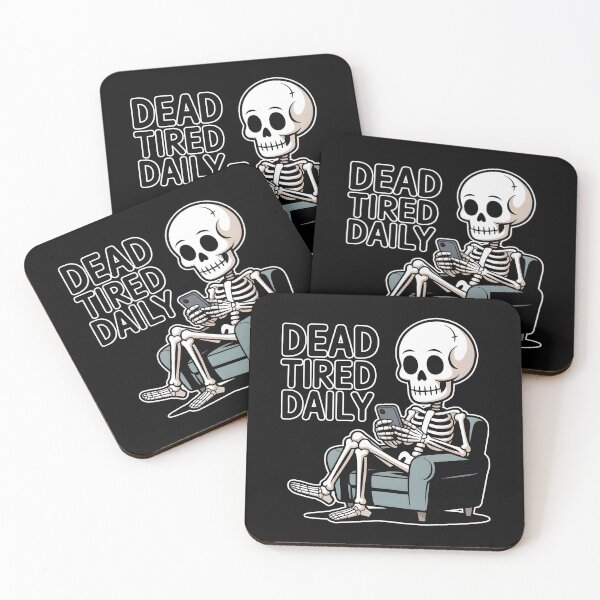 Item preview, Dead Tired Daily T-Shirt – Funny Skeleton Couch Halloween Shirt designed and sold by ImaginedSpace7.