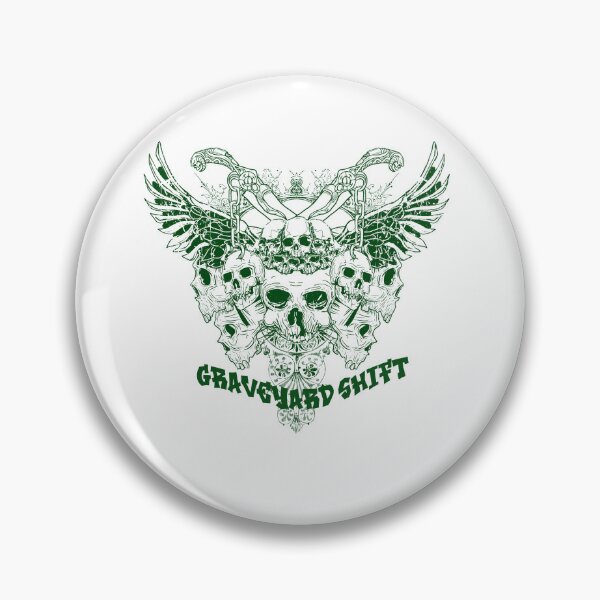 Item preview, Graveyard Shift - Edgy Green Winged Skull Cluster Streetwear designed and sold by snapifyprints.