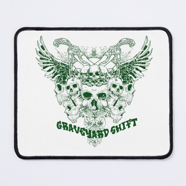 Item preview, Graveyard Shift - Edgy Green Winged Skull Cluster Streetwear designed and sold by snapifyprints.