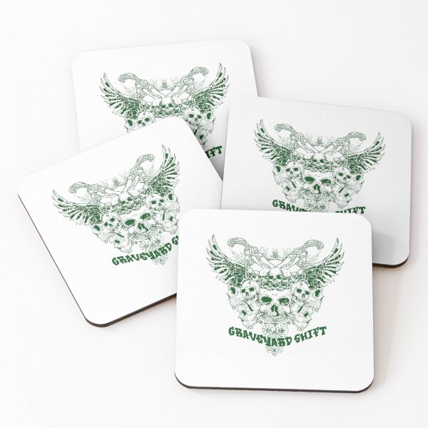 Item preview, Graveyard Shift - Edgy Green Winged Skull Cluster Streetwear designed and sold by snapifyprints.