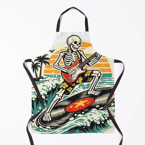 Item preview, Surf Rock Skeleton – Retro Beach Guitar Vibes designed and sold by Ramkumar2025.