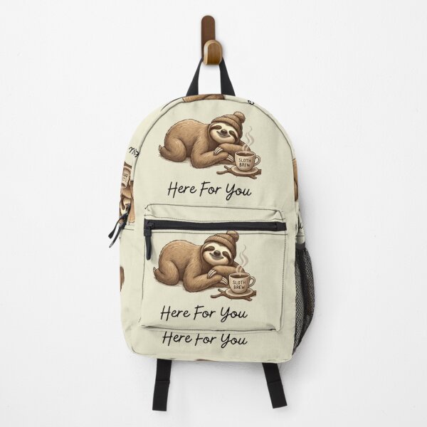Item preview, Emotional Support Sloth Here For You – Cute Sloth with Coffee Cup, Cozy Meme designed and sold by ZyxDes.