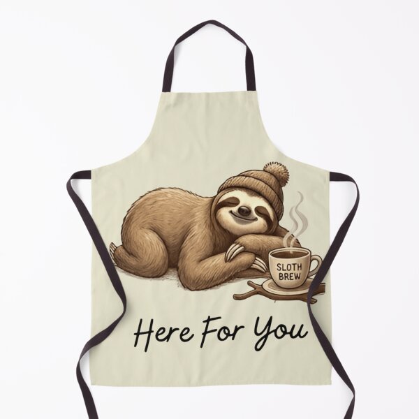 Item preview, Emotional Support Sloth Here For You – Cute Sloth with Coffee Cup, Cozy Meme designed and sold by ZyxDes.