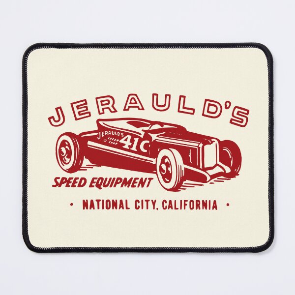 Item preview, Vintage Jerauld's Speed equipment California - red print designed and sold by retropetrol.