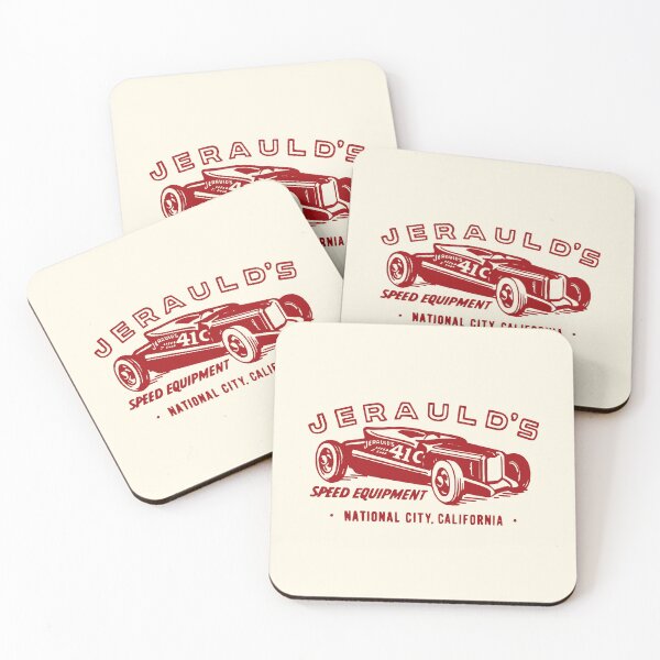 Item preview, Vintage Jerauld's Speed equipment California - red print designed and sold by retropetrol.