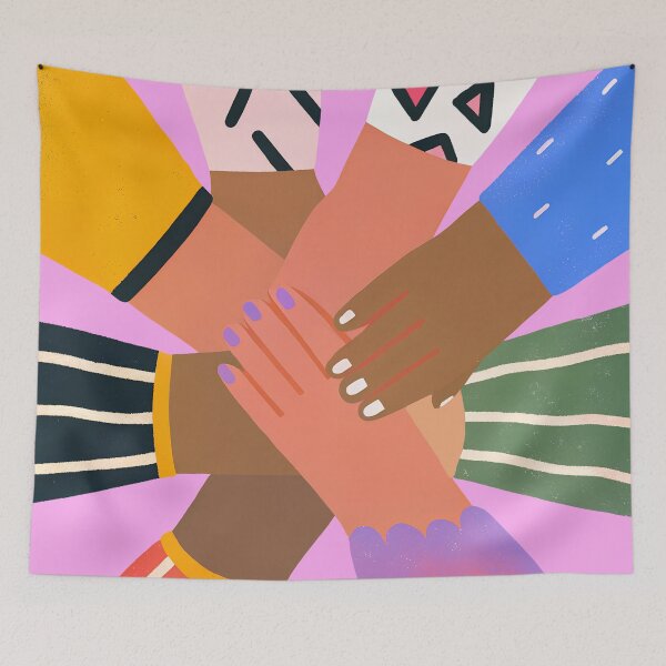 Item preview, Unity And Diversity Hands Modern Illustration designed and sold by Kunst&Kontrast.
