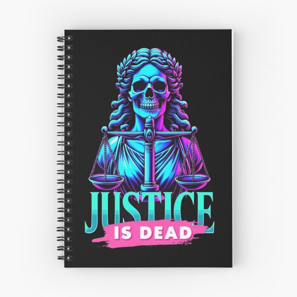 Item preview, Neon Lady Justice Skeleton Art – “Justice Is Dead” Bold Statement Design for Rebels & Truth Seekers designed and sold by Bright Nest Studio.