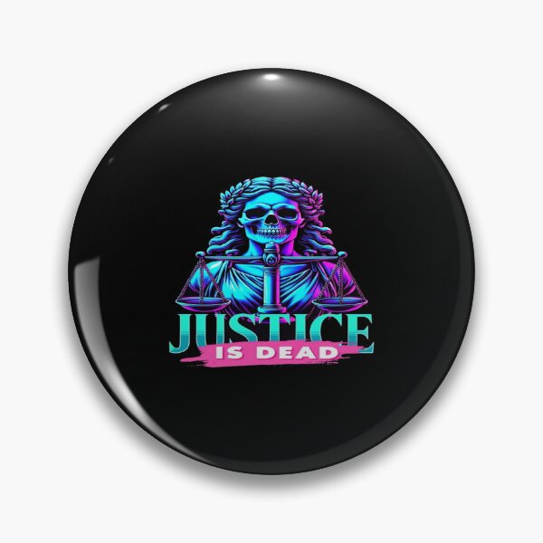 Item preview, Neon Lady Justice Skeleton Art – “Justice Is Dead” Bold Statement Design for Rebels & Truth Seekers designed and sold by Bright Nest Studio.