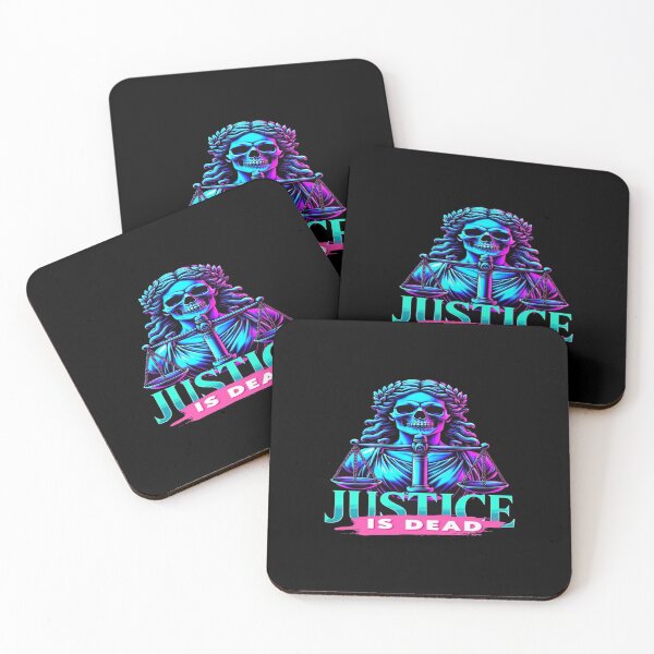 Item preview, Neon Lady Justice Skeleton Art – “Justice Is Dead” Bold Statement Design for Rebels & Truth Seekers designed and sold by Bright Nest Studio.