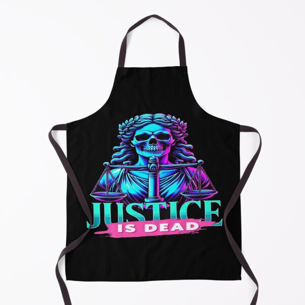 Item preview, Neon Lady Justice Skeleton Art – “Justice Is Dead” Bold Statement Design for Rebels & Truth Seekers designed and sold by Bright Nest Studio.